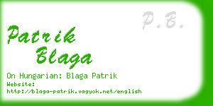 patrik blaga business card